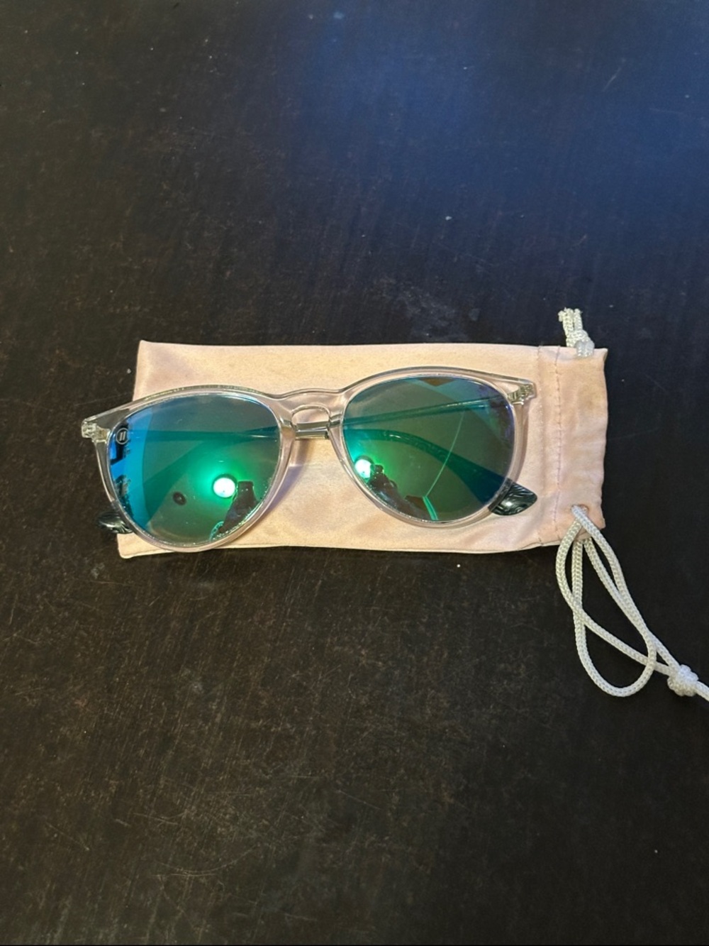 Blenders Sunglasses with Green Mirrored Lenses